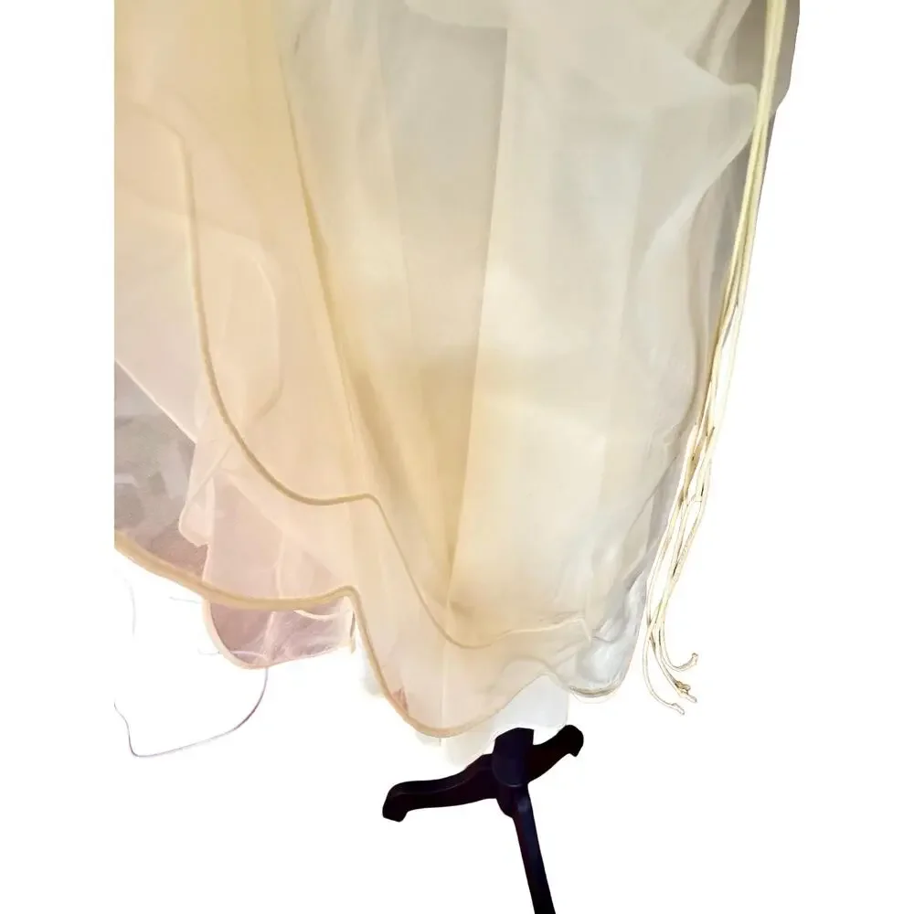 Rare Vintage 1960s Shadowline Butter Yellow Nylon Nightgown Full Skirt XS - Picture 7 of 14